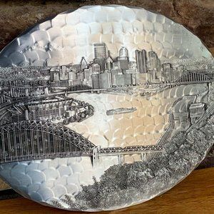 Pittsburgh Aluminum Trivet Wendell August Forge Cityscape Handcrafted Hot Pad